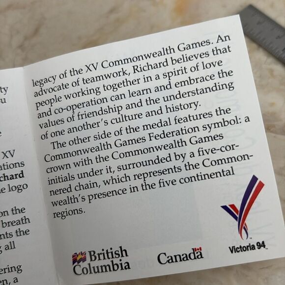 Vintage Birks XV Commonwealth Games, 1994 Victoria BC Commemorative Medal - Picture 9 of 10
